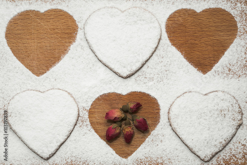 homemade cookies in the shape of hearts