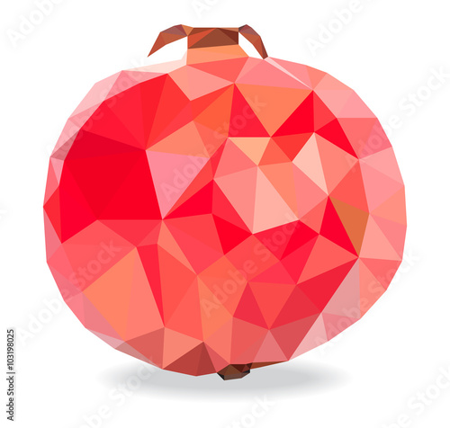Low poly pomegranate