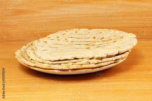 traditional indian home made roti chapati paratha indian flat bread or indian tortilla nan