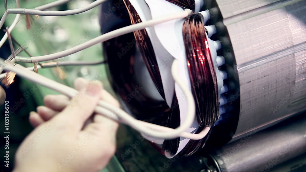 Electric motors automatic robot assembly.