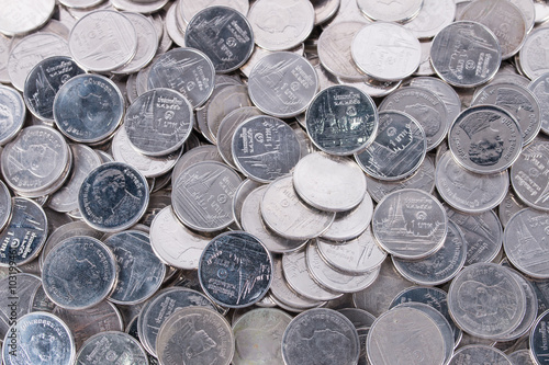 one baht coins background