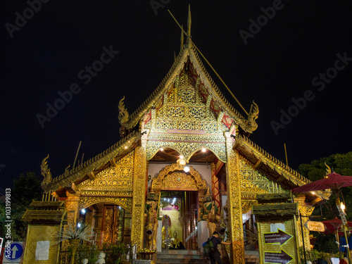 Wat Si Suphan by night in Chiang Mai, Thailand