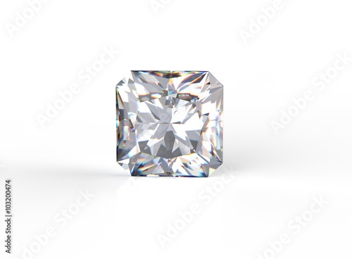 Gemstone on white. Jewelry background. Diamond