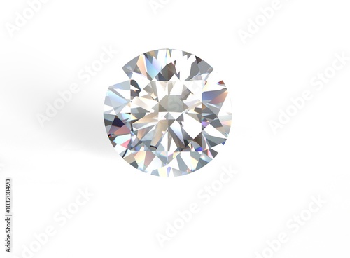 Classic round shape Gemstone on white. Jewelry background. Diamond.