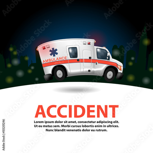 ambulance speeding ,vector cartoon