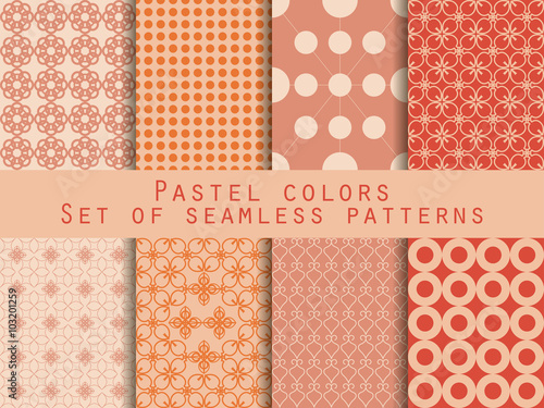 Fototapeta Naklejka Na Ścianę i Meble -  Geometric seamless pattern. Pastel shades. For wallpaper, bed linen, tiles, fabrics, backgrounds. Vector illustration.
