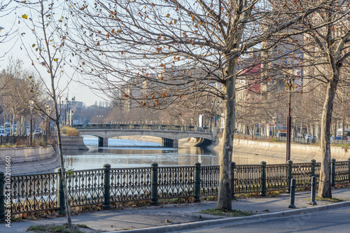 Bucharest, Romania – January 10: Dambovita River on January 10,