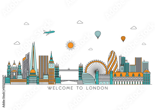 Photography London skyline detailed silhouette