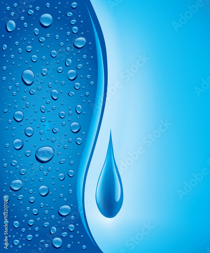 blue water drops background