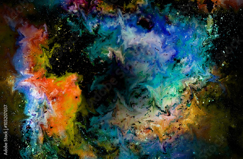 Nebula, Cosmic space and stars, cosmic abstract background and glass effect. Elements of this image furnished by NASA.