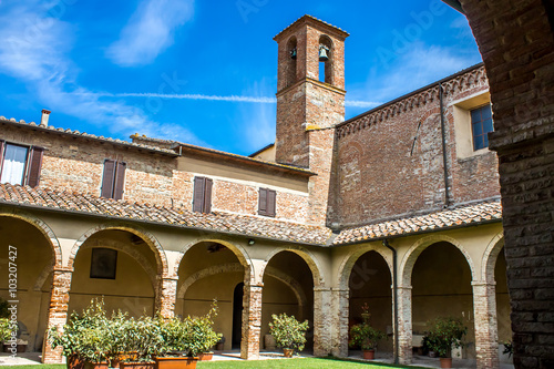 The Cloister in the Church of San Francesco in Chiusi near Siena photo