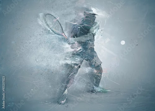 Obraz streszczenie tenisista