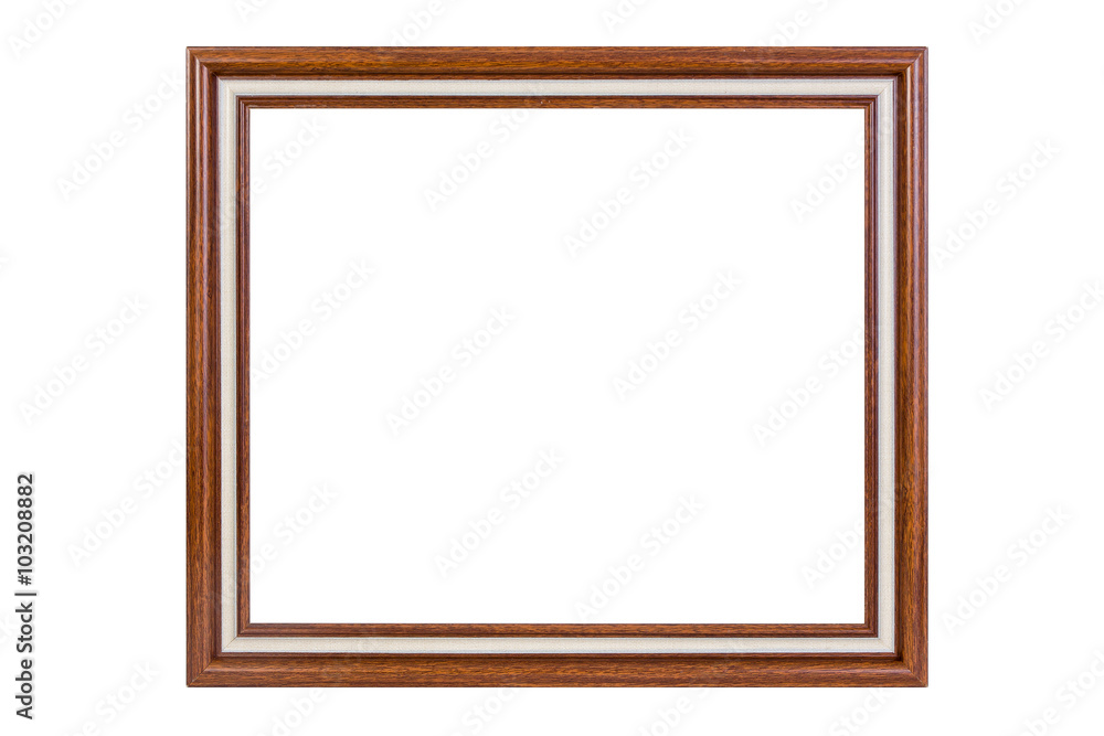 Ancient wooden photo frame isolated on white background. Ancient wooden photo frame isolated on white background.