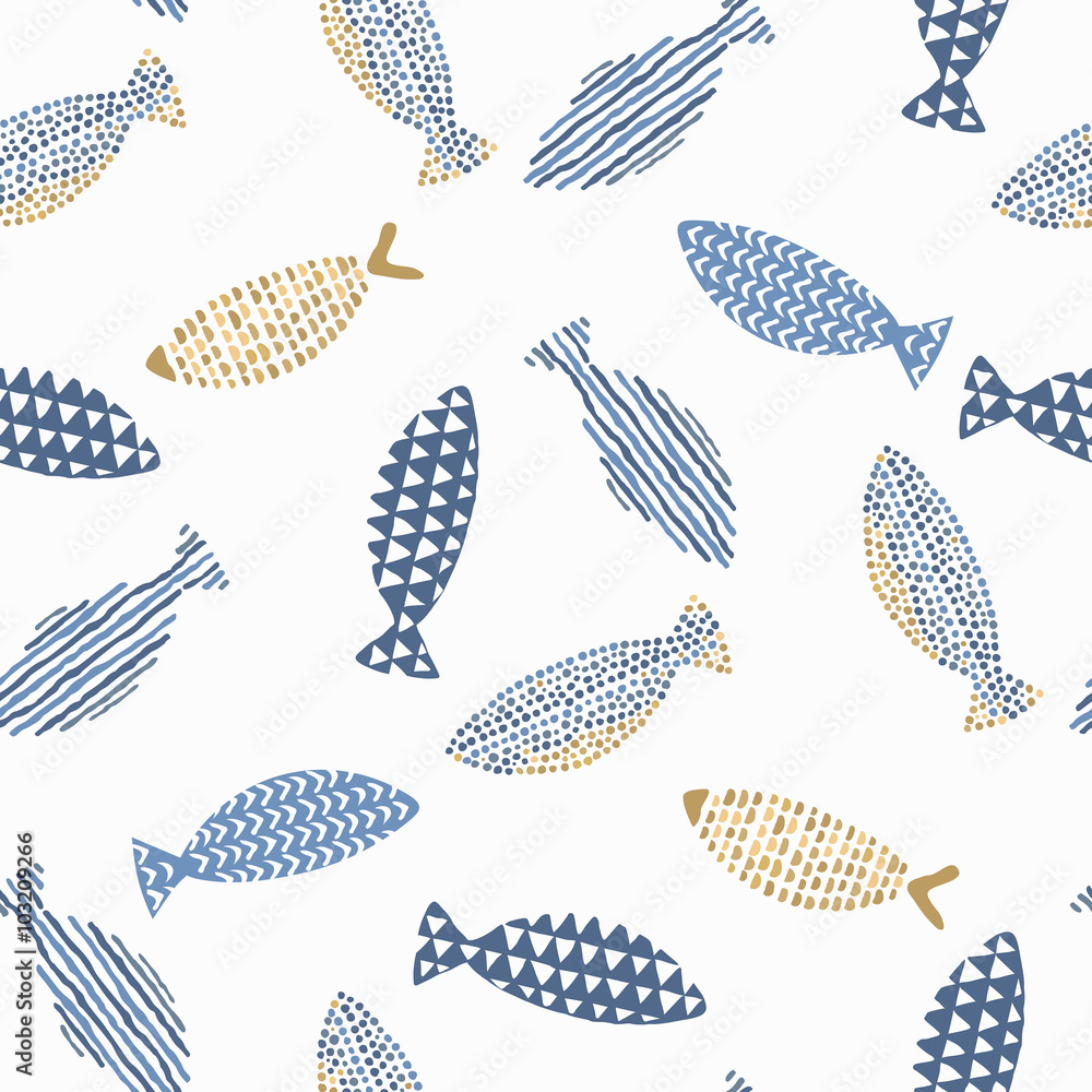 Decorative fishes pattern. Decorative fishes pattern.