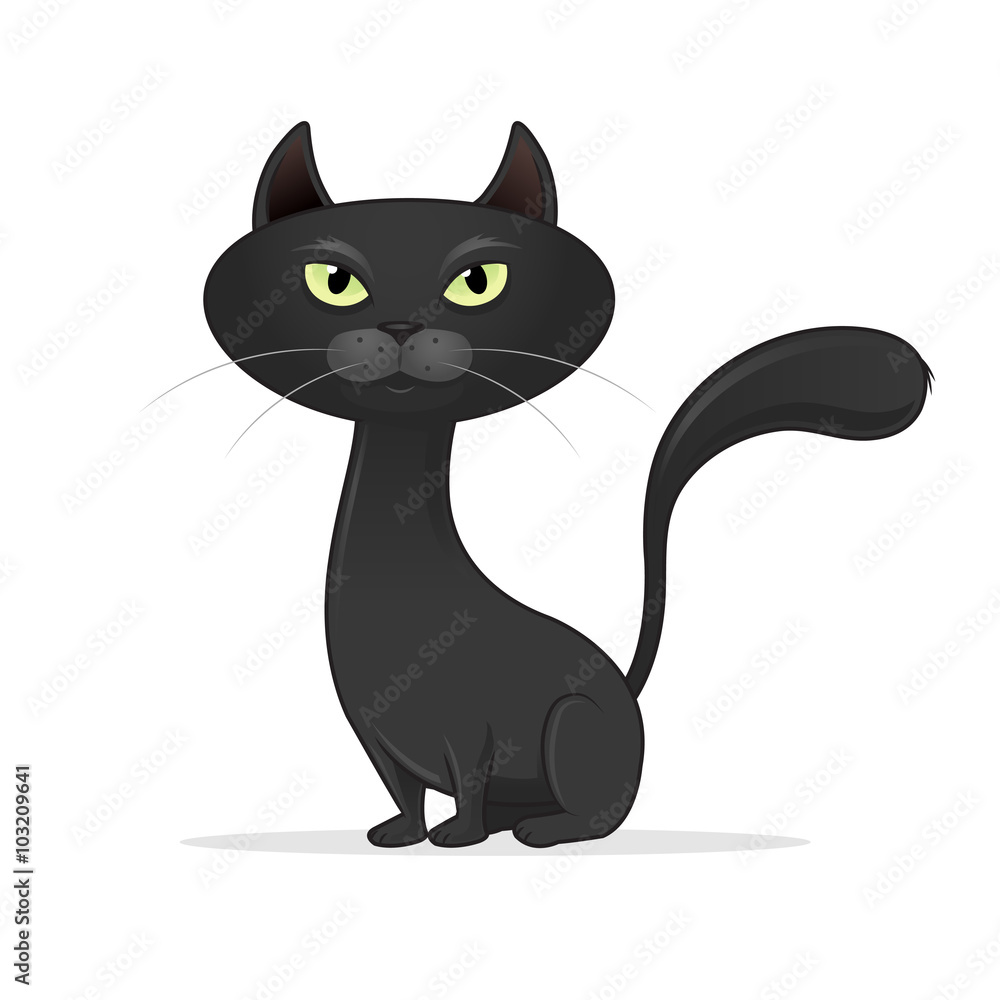 Black Cat vector cartoon illustration