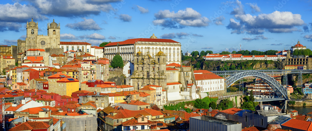 Panoramic view over the old town of Porto, Portugal