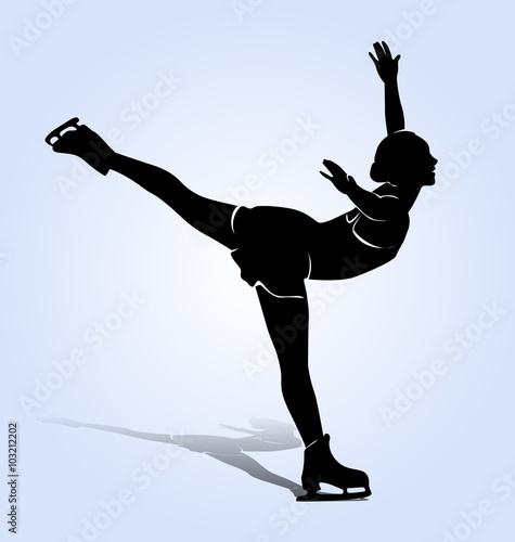 Vector silhouette figure skaters