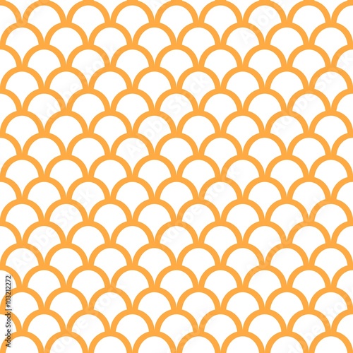 Yellow Fish Scale Seamless Pattern