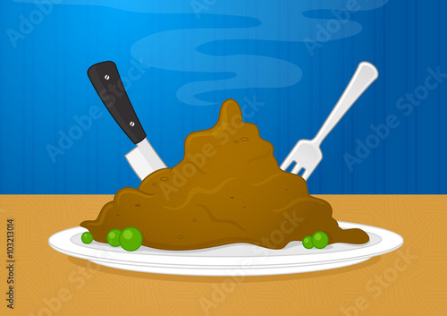 Junk Food On the Plate vector illustration