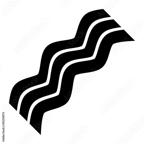 Bacon strip meat vector icon