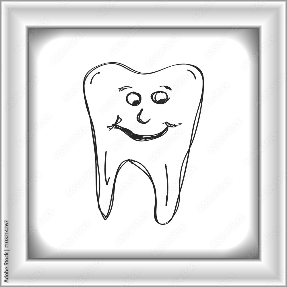 Doodle of a happy tooth Doodle of a happy tooth