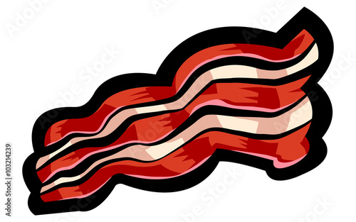 Bacon strip meat vector icon