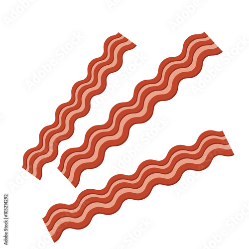 Bacon strip meat vector icon
