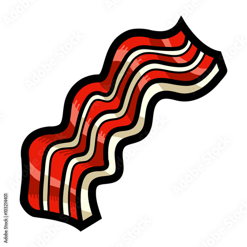 Bacon strip meat vector icon