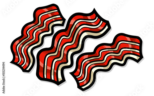 Bacon strip meat vector icon