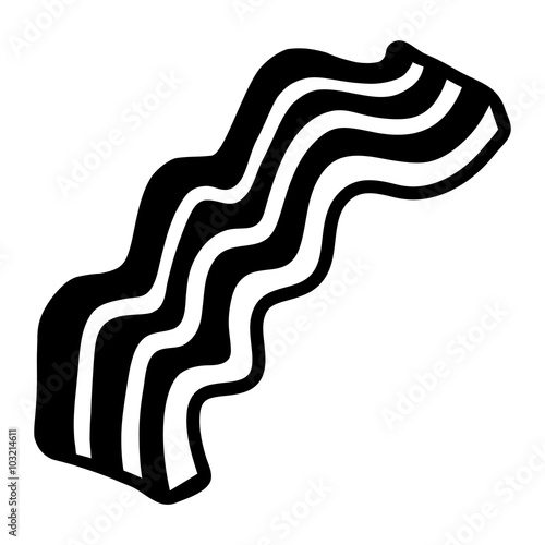 Bacon strip meat vector icon