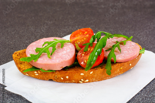 Sandwiches for Breakfast for a Student with Salami, Arugula and 