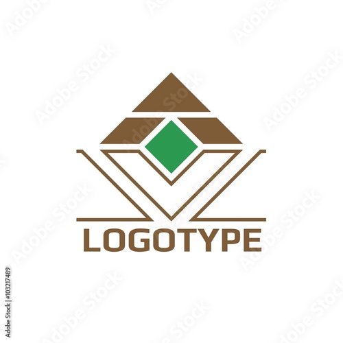 Vector of icon. Business icon for the company. This concept logo, label or badge for furniture shops, salons. The company ceramic tiles / Hotel. Other companies. Illustration.