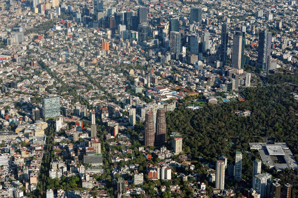 Aerial view of Mexico City.