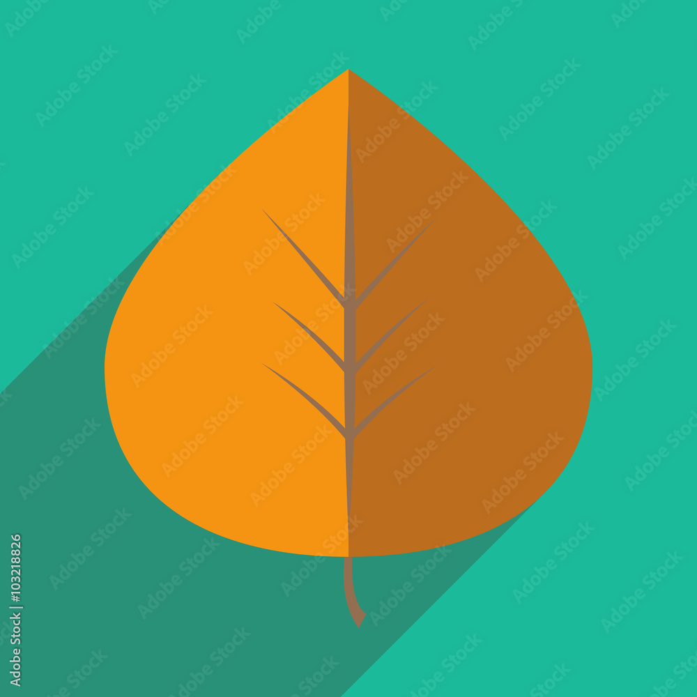 Flat with shadow icon and mobile application leaf Flat with shadow icon and mobile application leaf
