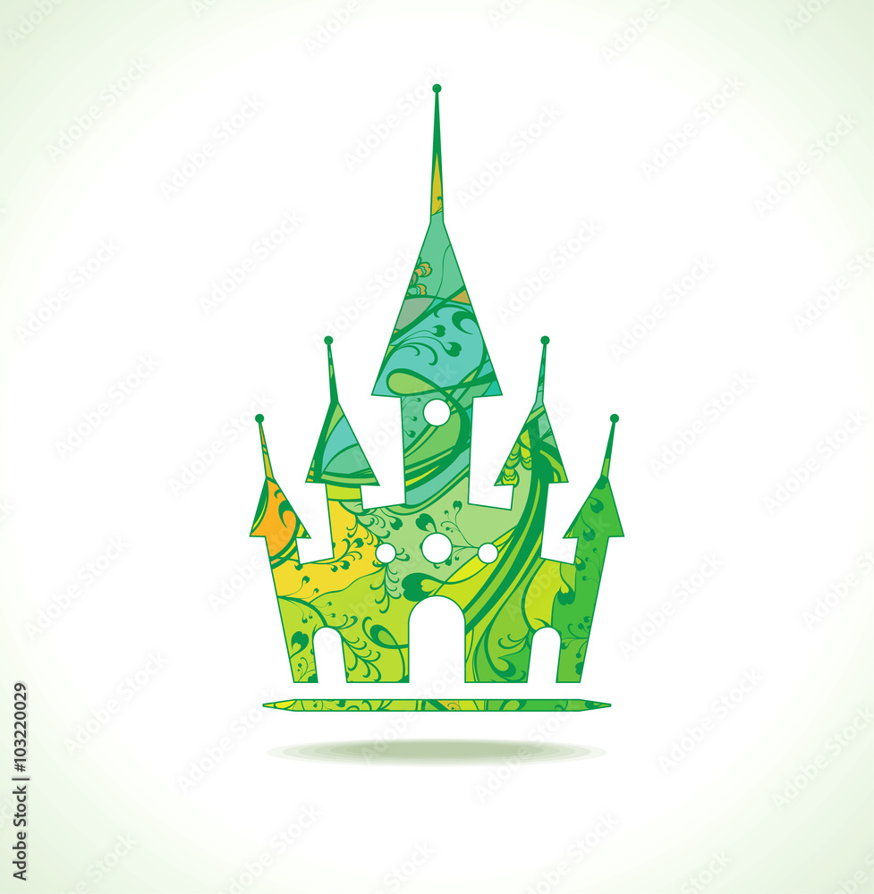 Green Castle - vector template.
