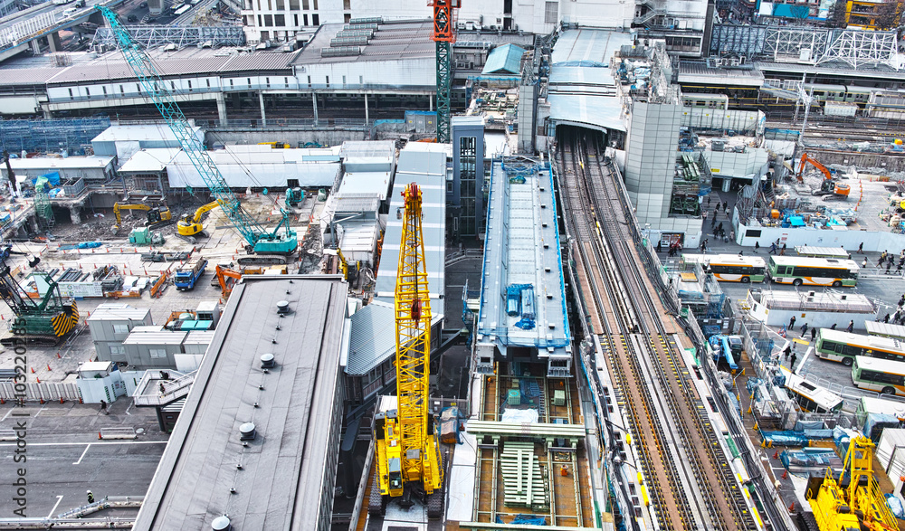 Fototapeta premium 渋谷駅東口の工事現場