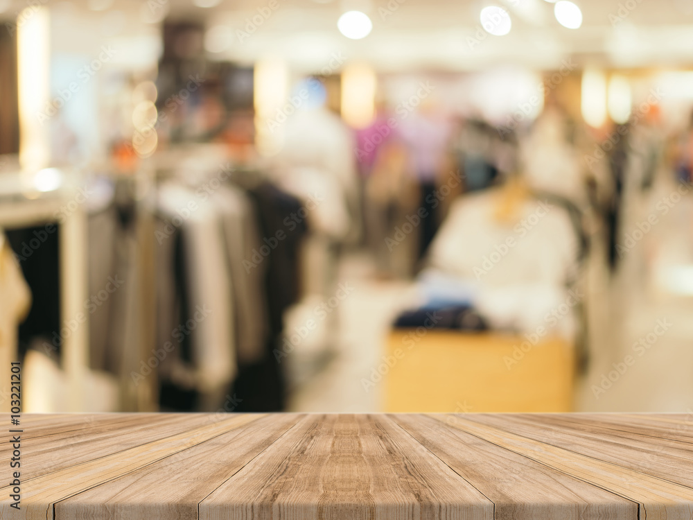 Wooden board empty table blurred background. Perspective brown wood over blur in department store - can be used for display or montage your products.Mock up for display of product. Wooden board empty table blurred background. Perspective brown wood over blur in department store - can be used for display or montage your products.Mock up for display of product.