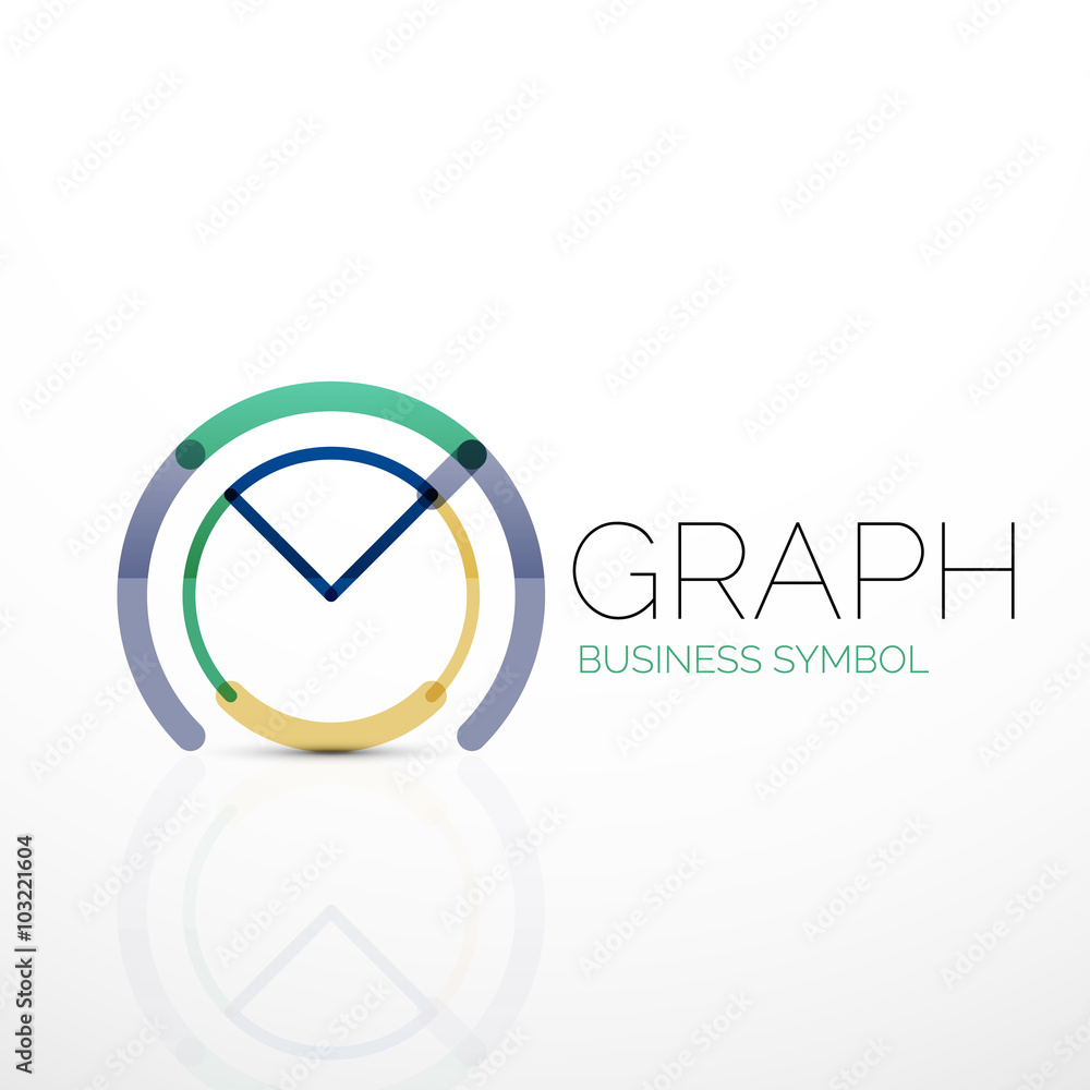 Abstract logo idea, linear chart or graph business icon. Creative vector logotype design template Abstract logo idea, linear chart or graph business icon. Creative vector logotype design template