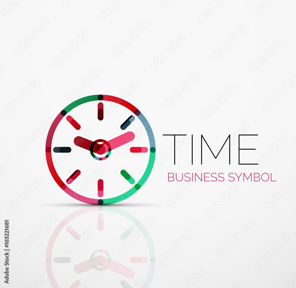 Vector abstract logo idea, time concept or clock business icon. Creative logotype design template Vector abstract logo idea, time concept or clock business icon. Creative logotype design template