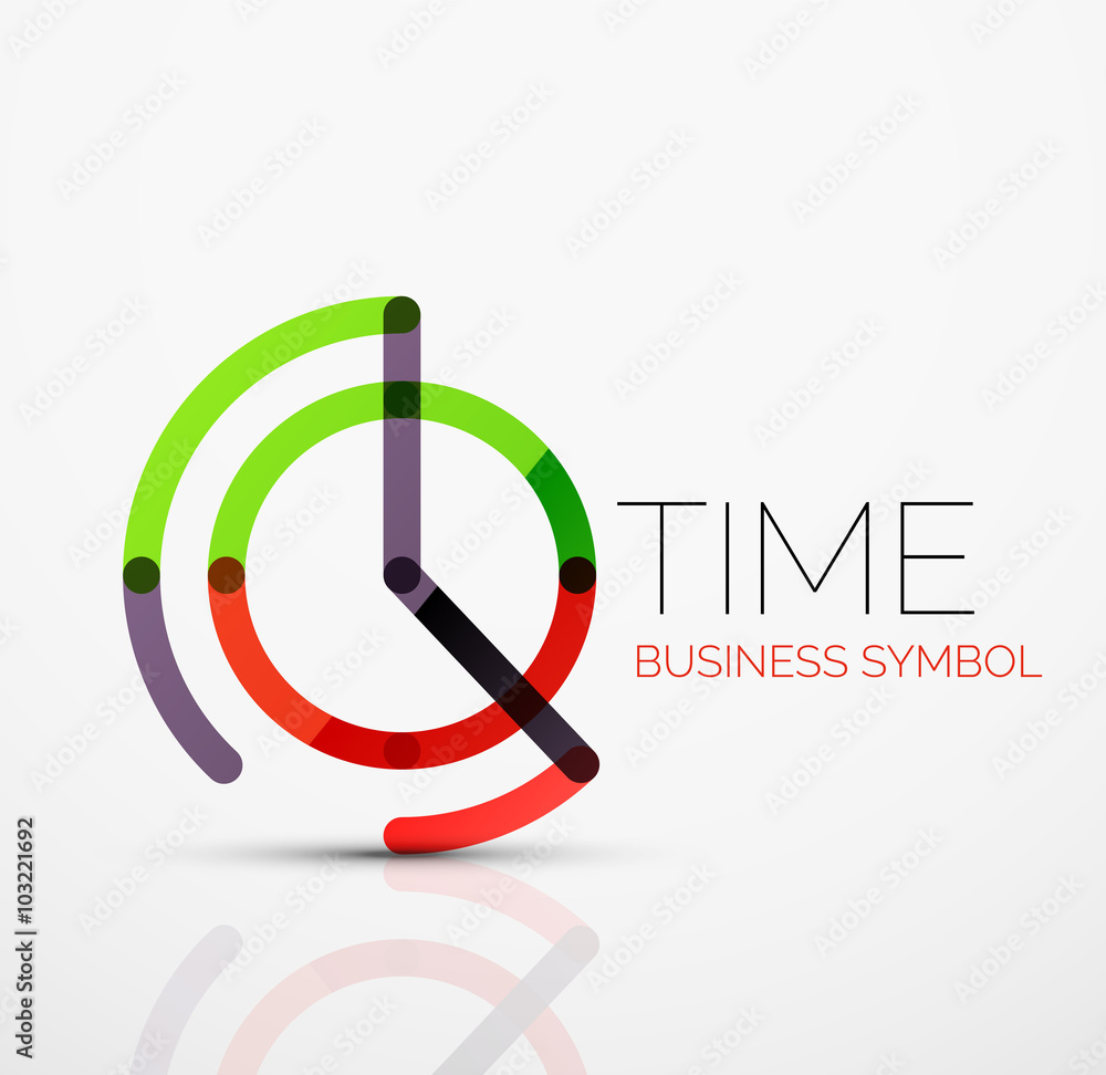 Vector abstract logo idea, time concept or clock business icon. Creative logotype design template Vector abstract logo idea, time concept or clock business icon. Creative logotype design template
