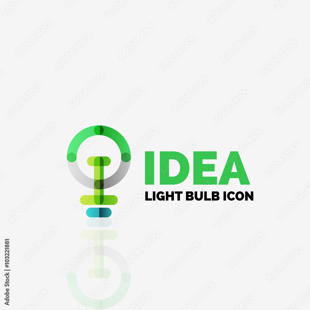 Logo, vector light bulb abstract linear geometric business icon. Idea concept Logo, vector light bulb abstract linear geometric business icon. Idea concept