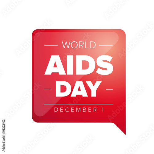 World AIDS Day - December 1 red label