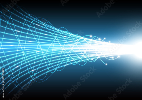 Vector of Technology abstract background with beam glowing line