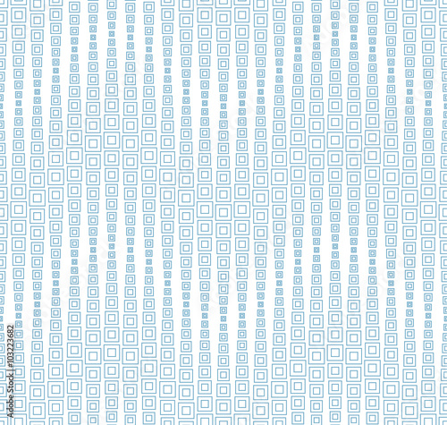 Seamless pattern on a white background. Has the shape of a wave. Consists of through geometric elements. In blue.