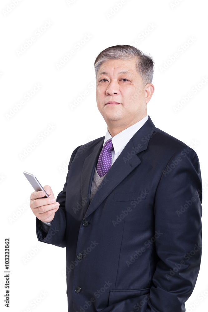 gesture and pose of old Asian businessman gesture and pose of old Asian businessman