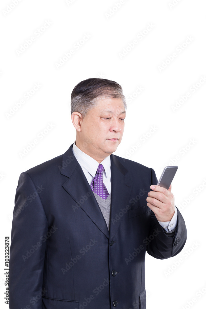 gesture and pose of old Asian businessman gesture and pose of old Asian businessman