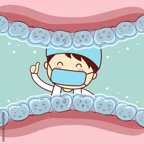 cute cartoon tooth invisible braces