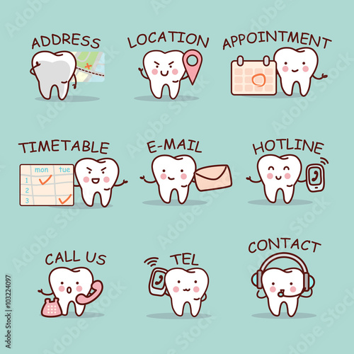 cute cartoon tooth set
