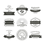 Blacksmith vector labels set
