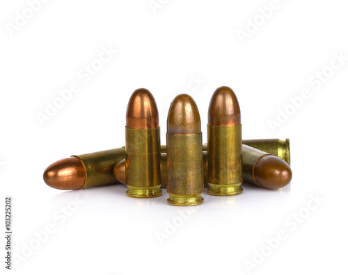9mm bullet  isolated on  white background